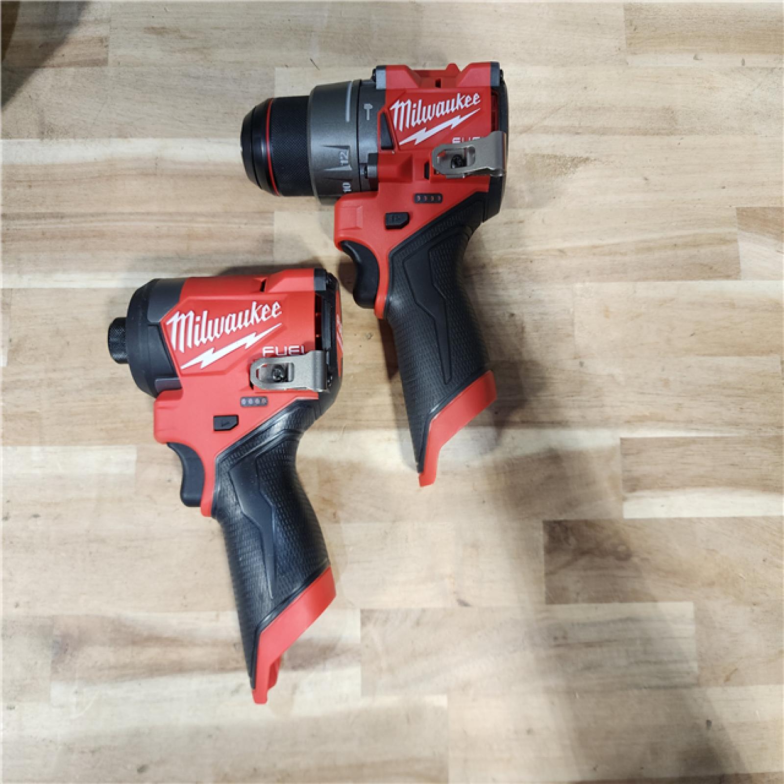 HOUSTON LOCATION - AS-IS Milwaukee FUEL 12-Volt Lithium-Ion Brushless Cordless Hammer Drill and Impact Driver Combo Kit