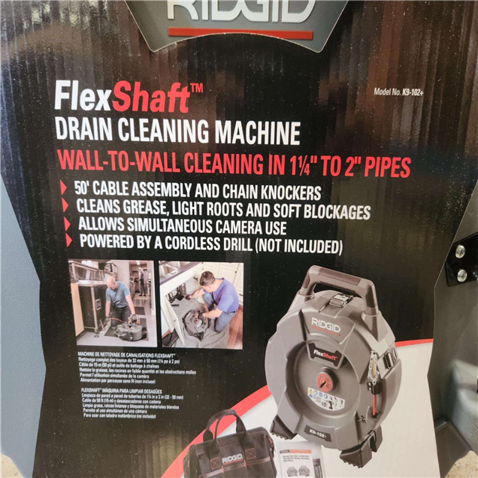 Phoenix NEW RIDGID K9-102+ FlexShaft Wall-to-Wall Professional Drain Cleaning Machine 1/4 in. x 50ft. Designed for 1 1/4 in. - 2 in. Pipes