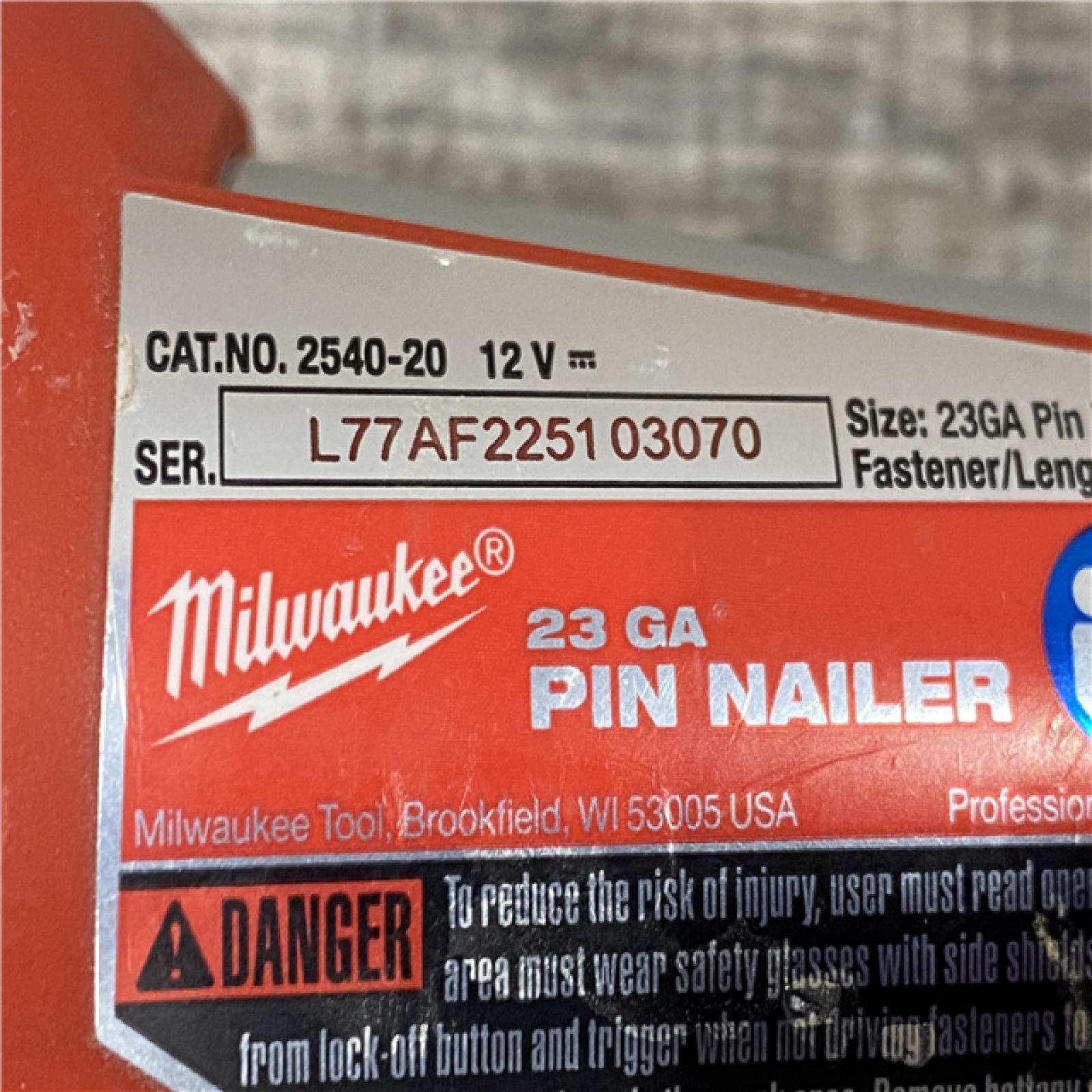 AS-IS Milwaukee 12-Volt 23-Gauge Lithium-Ion Cordless Pin Nailer (Tool-Only)