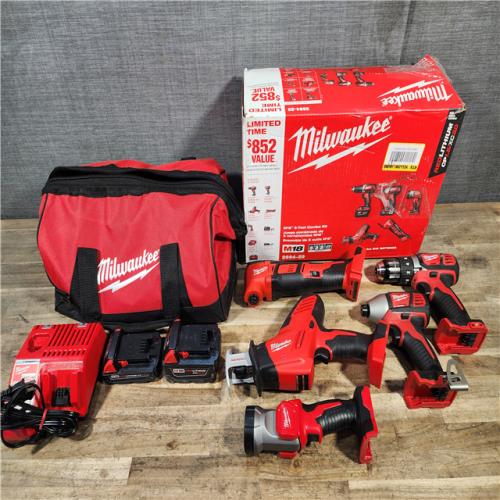 HOUSTON LOCATION - AS-IS M18 18V Lithium-Ion Cordless Combo Kit (5-Tool) with (2) Batteries  Charger and Tool Bag