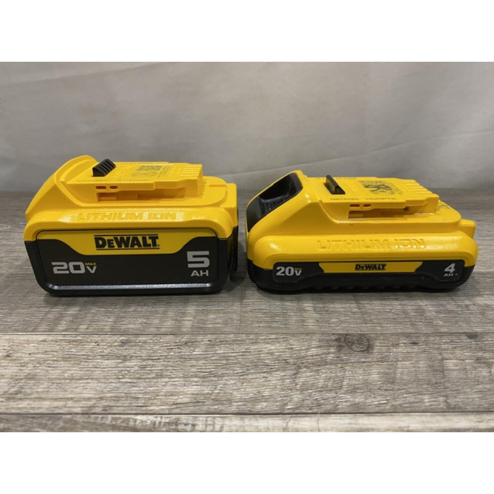 AS-IS DEWALT 20V MAX Lithium-Ion Starter Kit with 4.0 Ah and 5.0 Ah Batteries and Charger