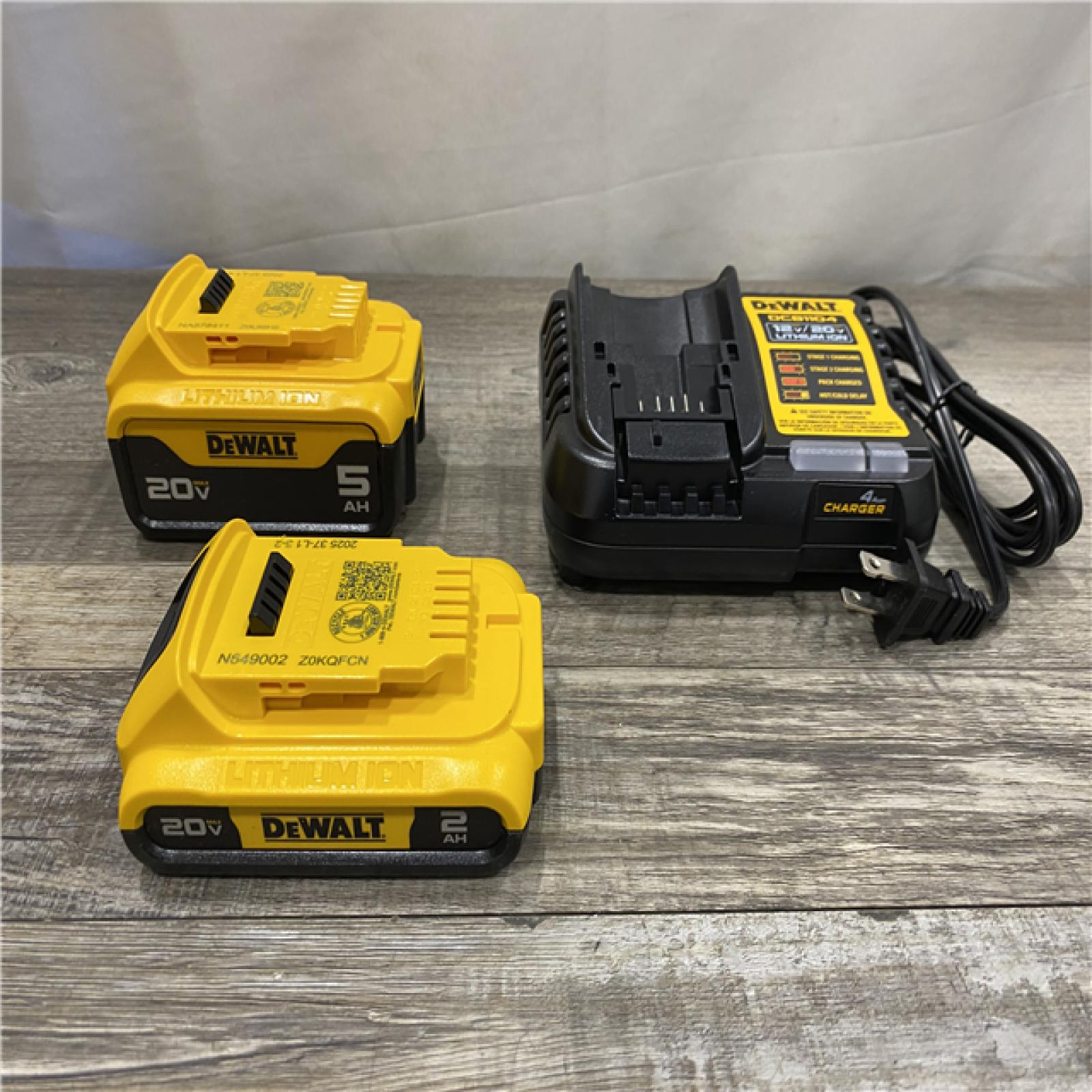 AS-IS DEWALT 20V MAX Lithium-Ion Battery Kit with 5.0Ah and 2.0Ah Battery and Charger