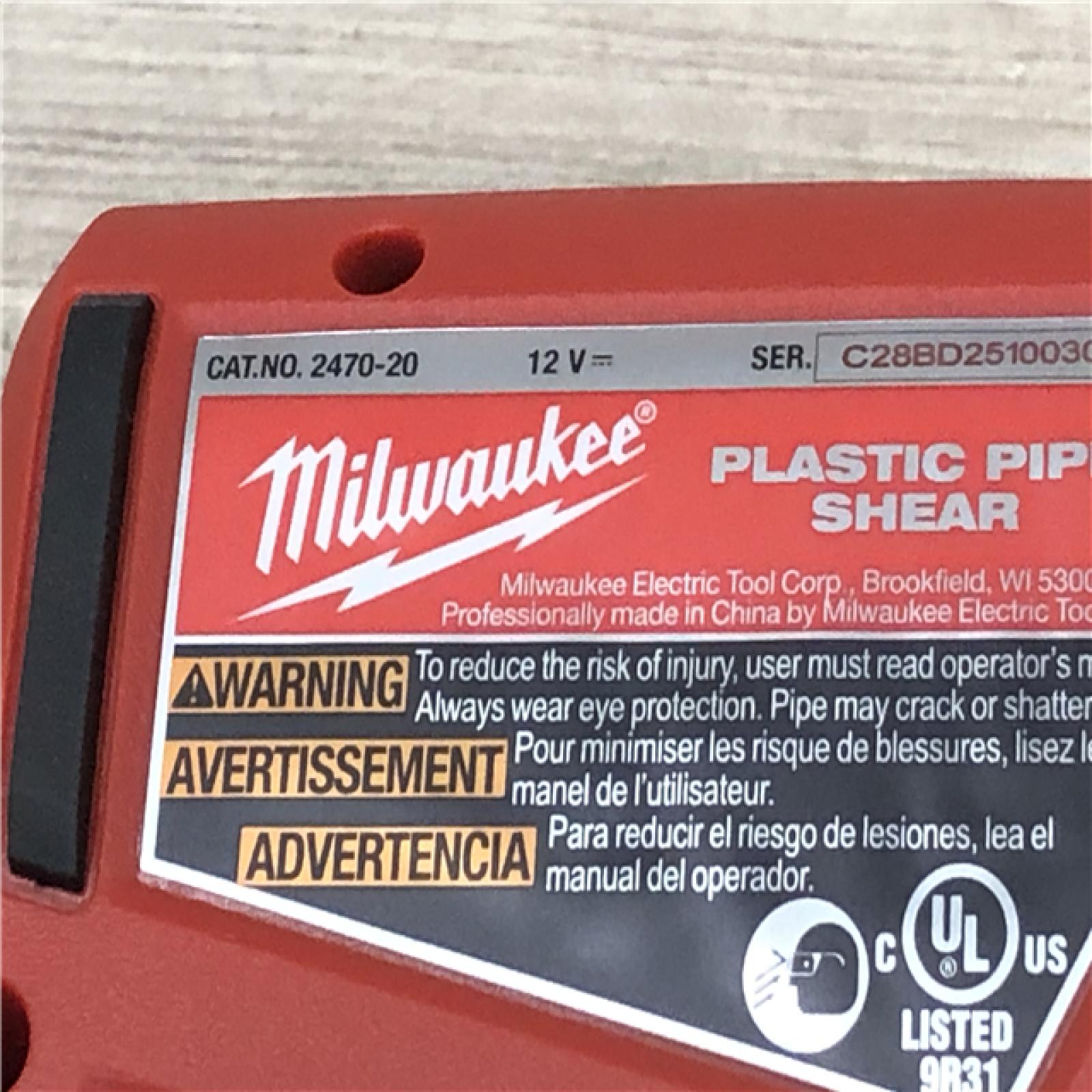 AS-IS Milwaukee 12-Volt Lithium-Ion Cordless PVC Pipe Shear (Tool-Only)