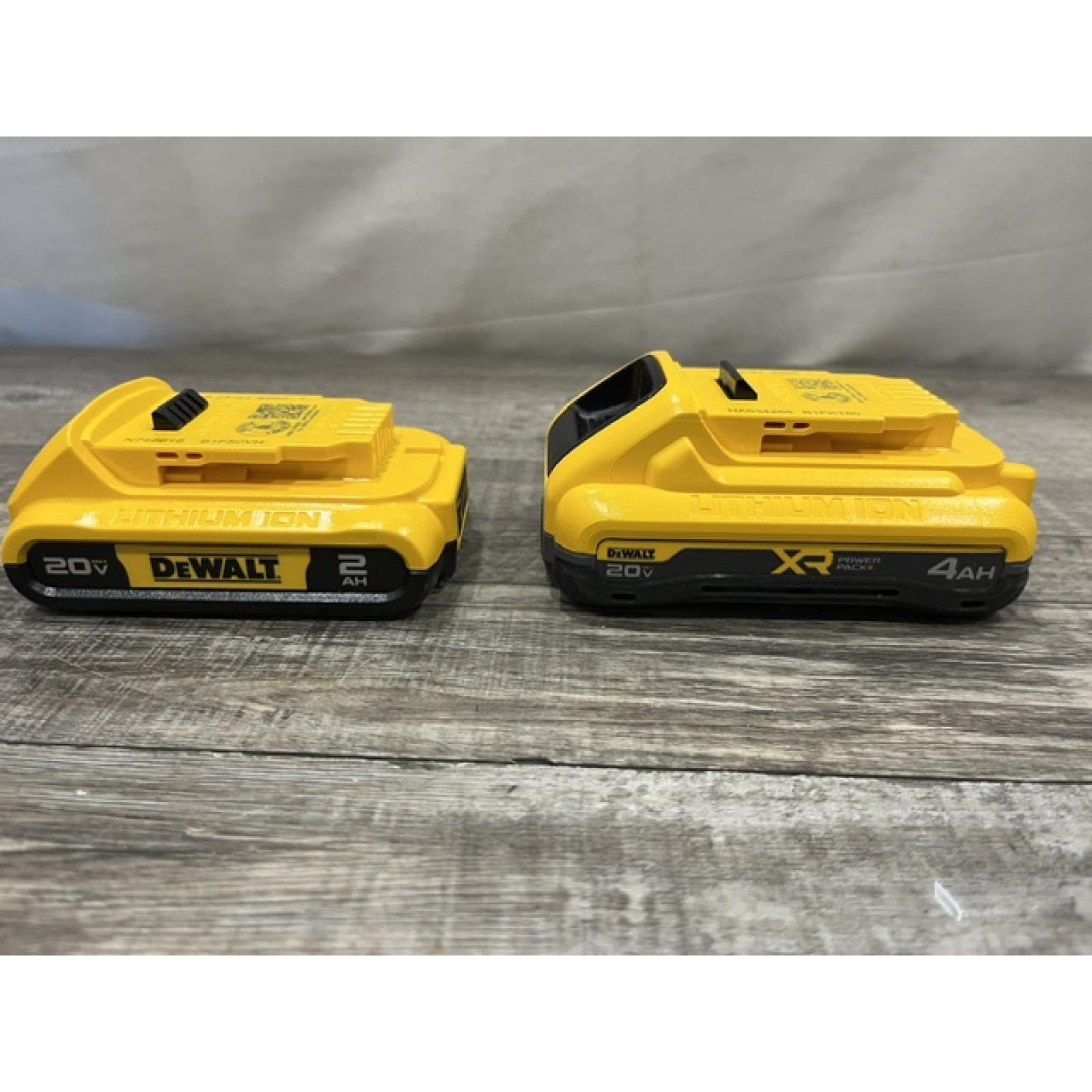 AS-IS DEWALT 20V MAX Lithium-Ion 4.0 Ah and 2.0Ah Battery Packs (2-Pack)