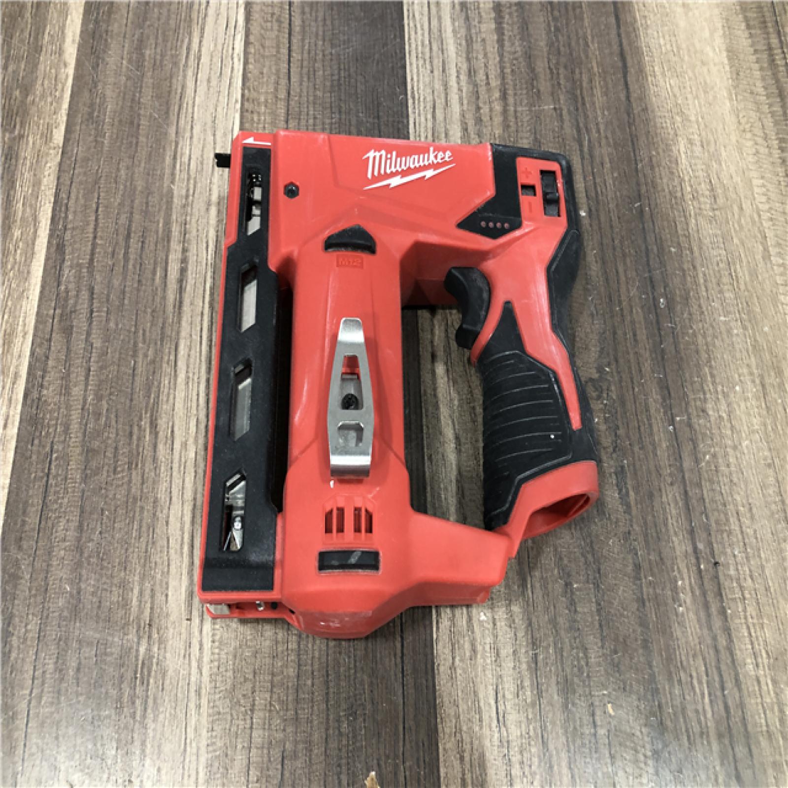 AS-IS Milwaukee 12-Volt Lithium-Ion Cordless 3/8 in. Crown Stapler (Tool-Only)