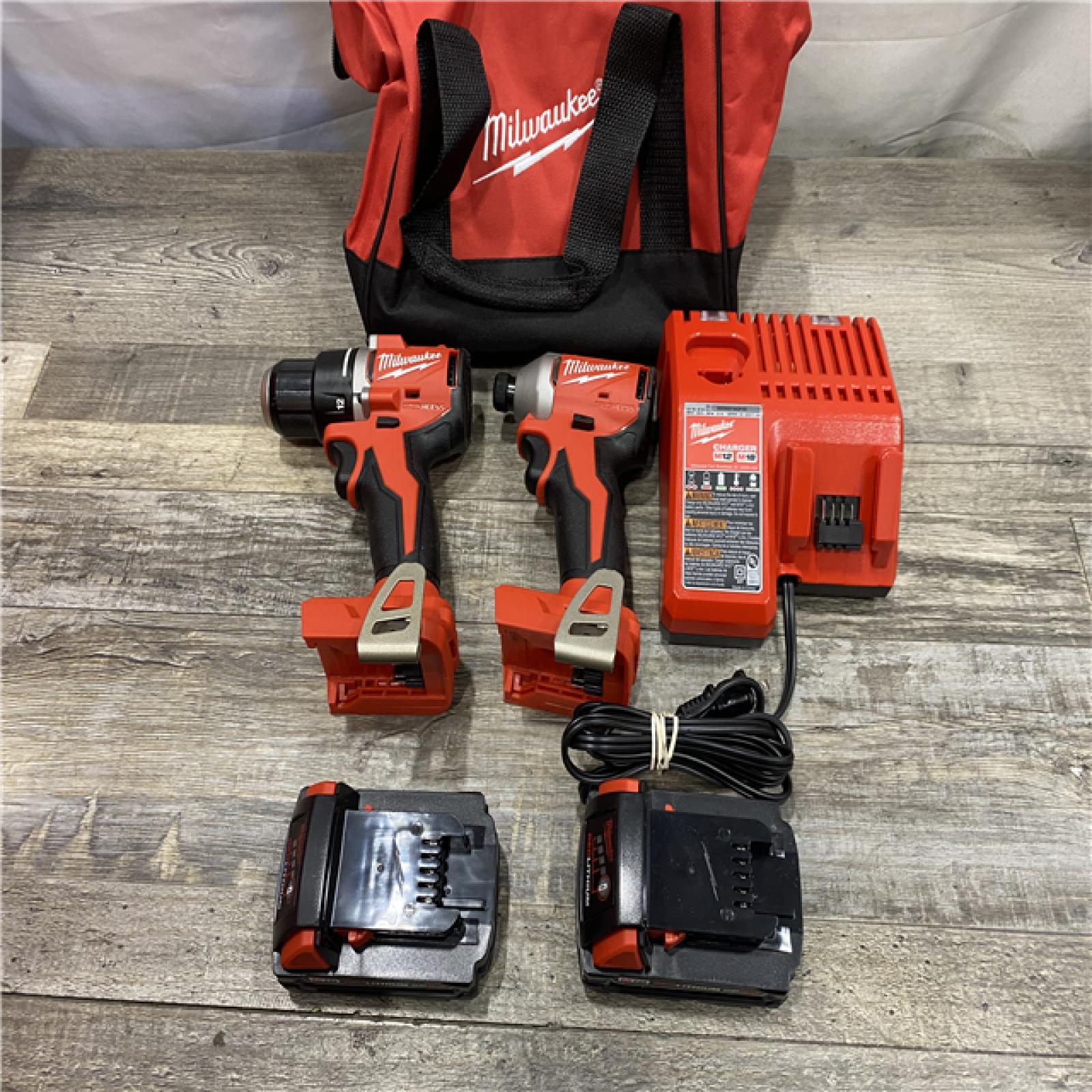 AS-IS Milwaukee 18V Lithium-Ion Brushless Cordless Compact Drill/Impact Combo Kit