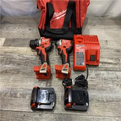 AS-IS Milwaukee 18V Lithium-Ion Brushless Cordless Compact Drill/Impact Combo Kit
