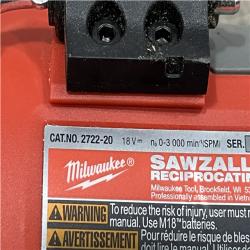 AS-IS Milwaukee FUEL 18V Lithium-Ion Brushless Cordless Super SAWZALL Orbital Reciprocating Saw (Tool-Only)