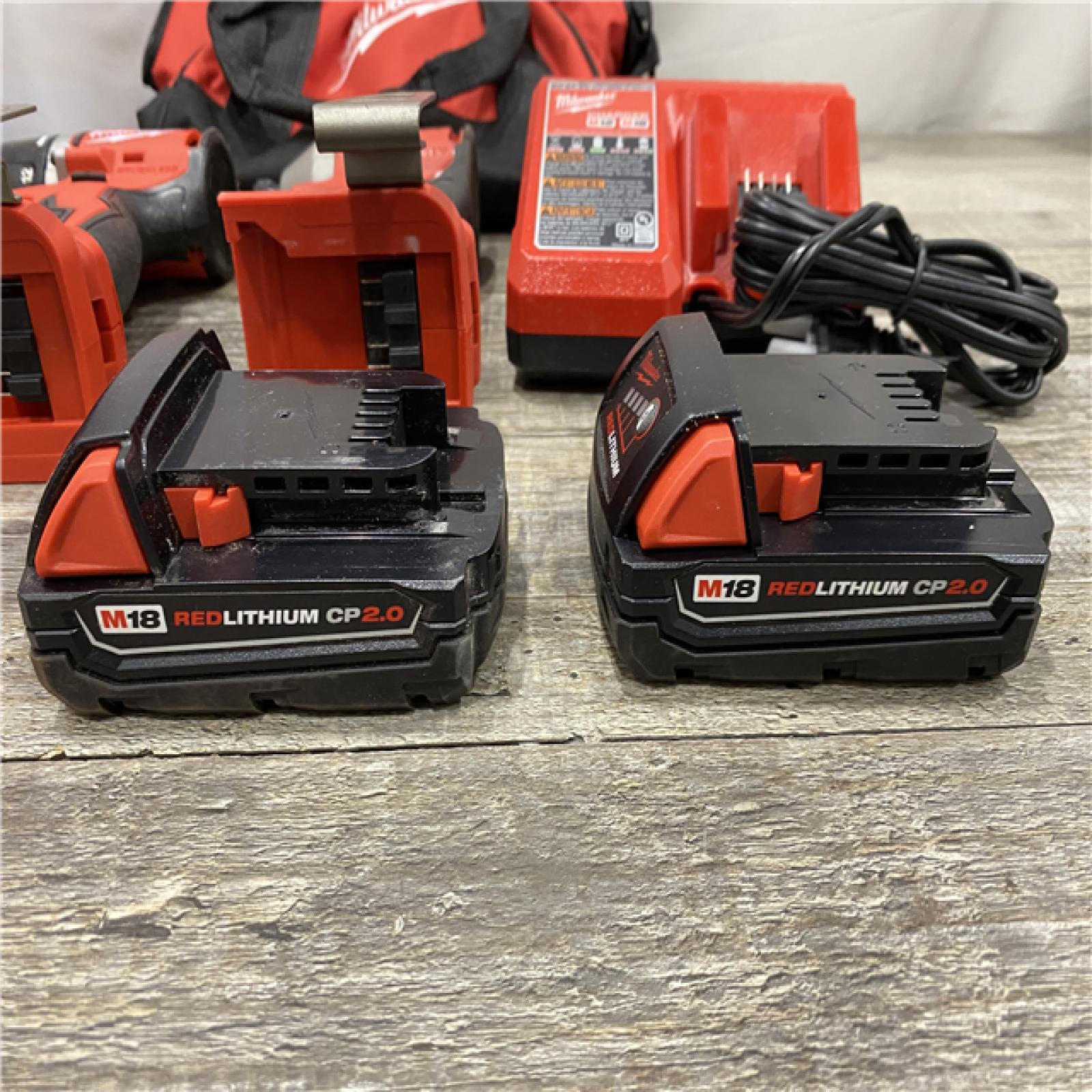 AS-IS Milwaukee 18V Lithium-Ion Brushless Cordless Compact Drill/Impact Combo Kit