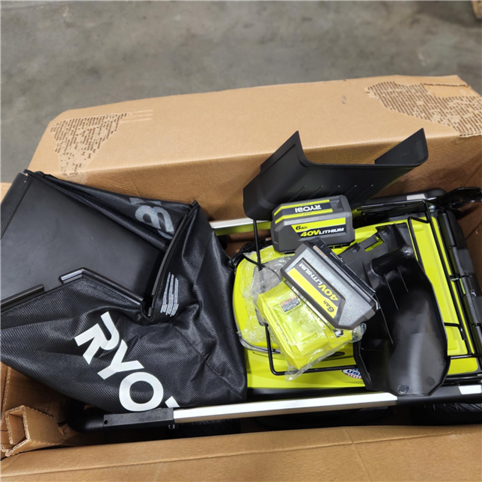 Dallas Location - As-Is RYOBI 40V HP 21 in.  Self-Propelled Lawn Mower with (2) 6.0 Ah Batteries and Charger-Appears Like New Condition