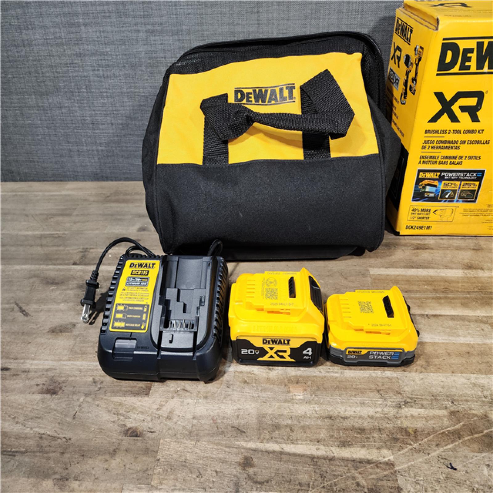 HOUSTON LOCATION - AS-IS Dewalt DCK249E1M1 20V MAX XR Brushless Lithium-Ion 1/2 in. Cordless Hammer Drill Driver and Impact Driver Combo Kit with 2 Battery
