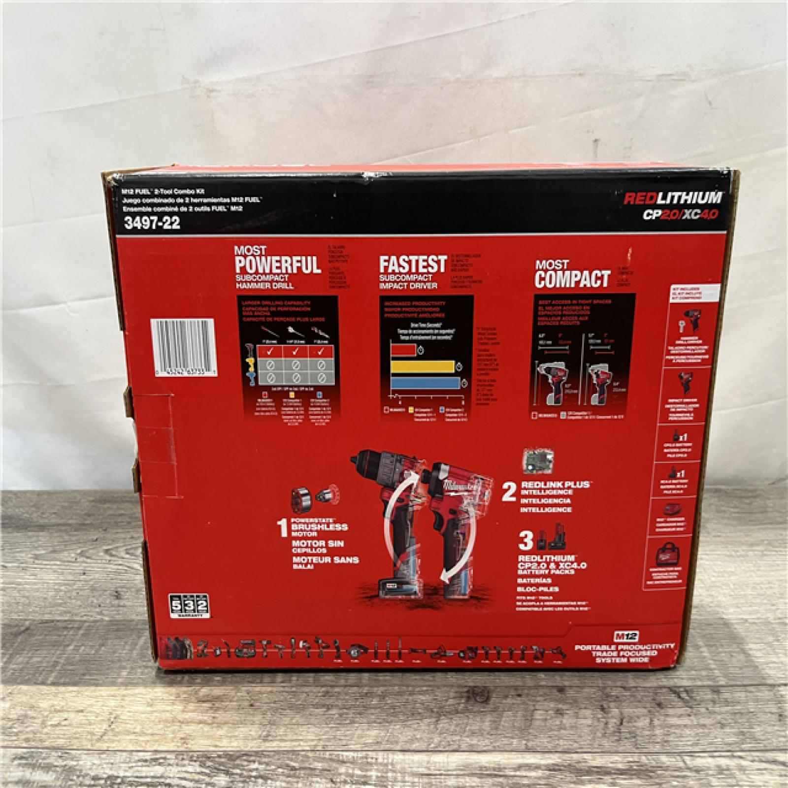 NEW - Milwaukee FUEL 12-Volt Lithium-Ion Brushless Cordless Hammer Drill and Impact Driver Combo Kit