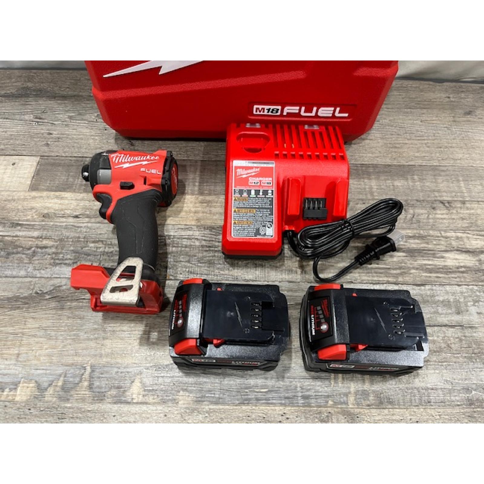 AS-IS Milwaukee FUEL 18V Lithium-Ion Brushless Cordless 1/4 in. Hex Impact Driver Kit