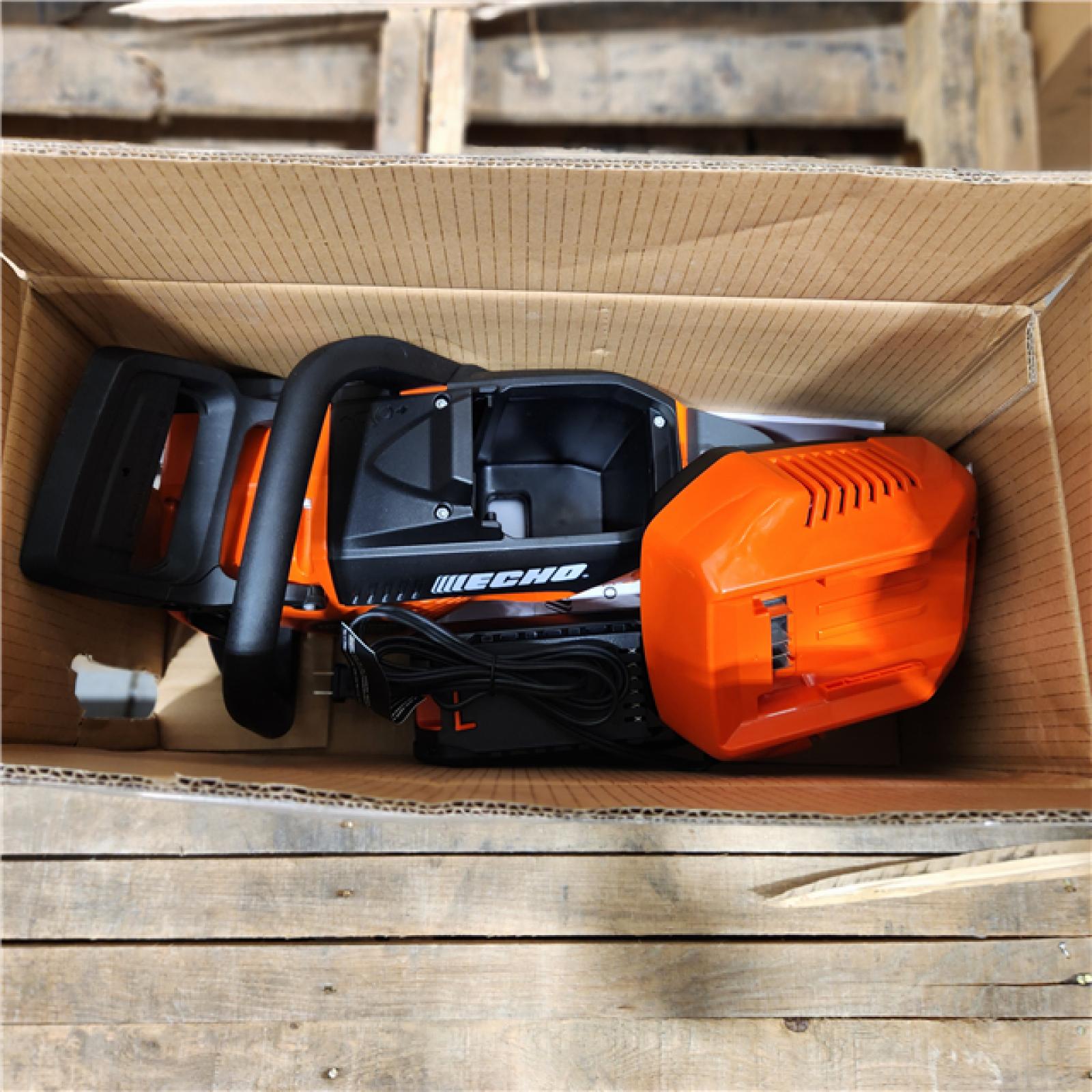 As-Is- Echo EFORCE 18 in. 56V Cordless Electric Battery Brushless Rear Handle Chainsaw Kit with 5.0Ah Battery and Charger - DCS-5000-18C2
