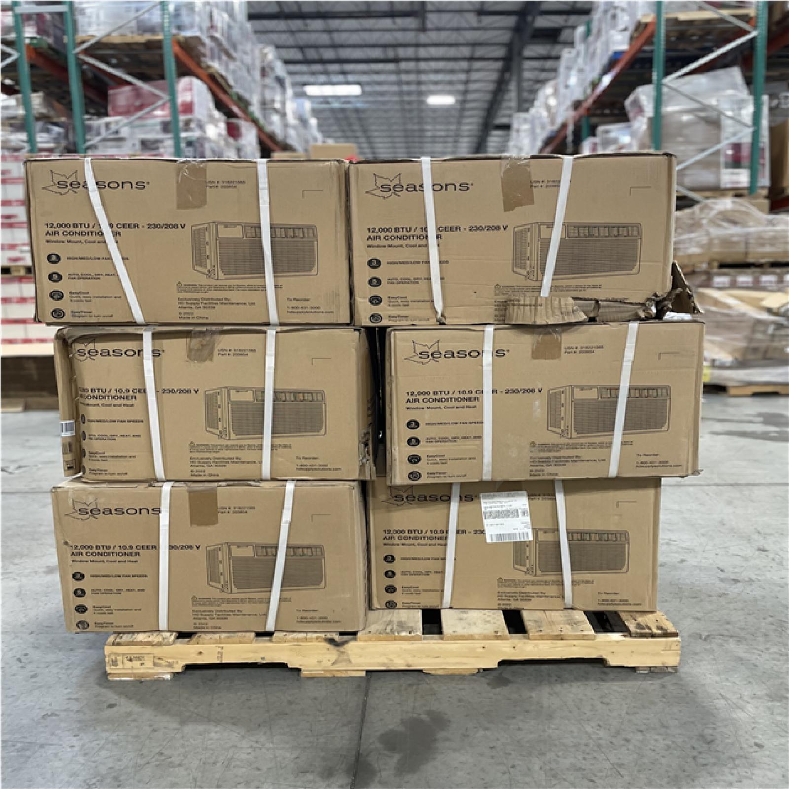 DALLAS LOCATION - SEASONS 12 000 BTU AIR CONDITIONER PALLET- (6 UNITS)