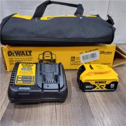 AS-IS DEWALT 20-Volt MAX XR Lithium-Ion Starter Kit with Premium Battery Pack 5.0Ah, Charger and Kit Bag