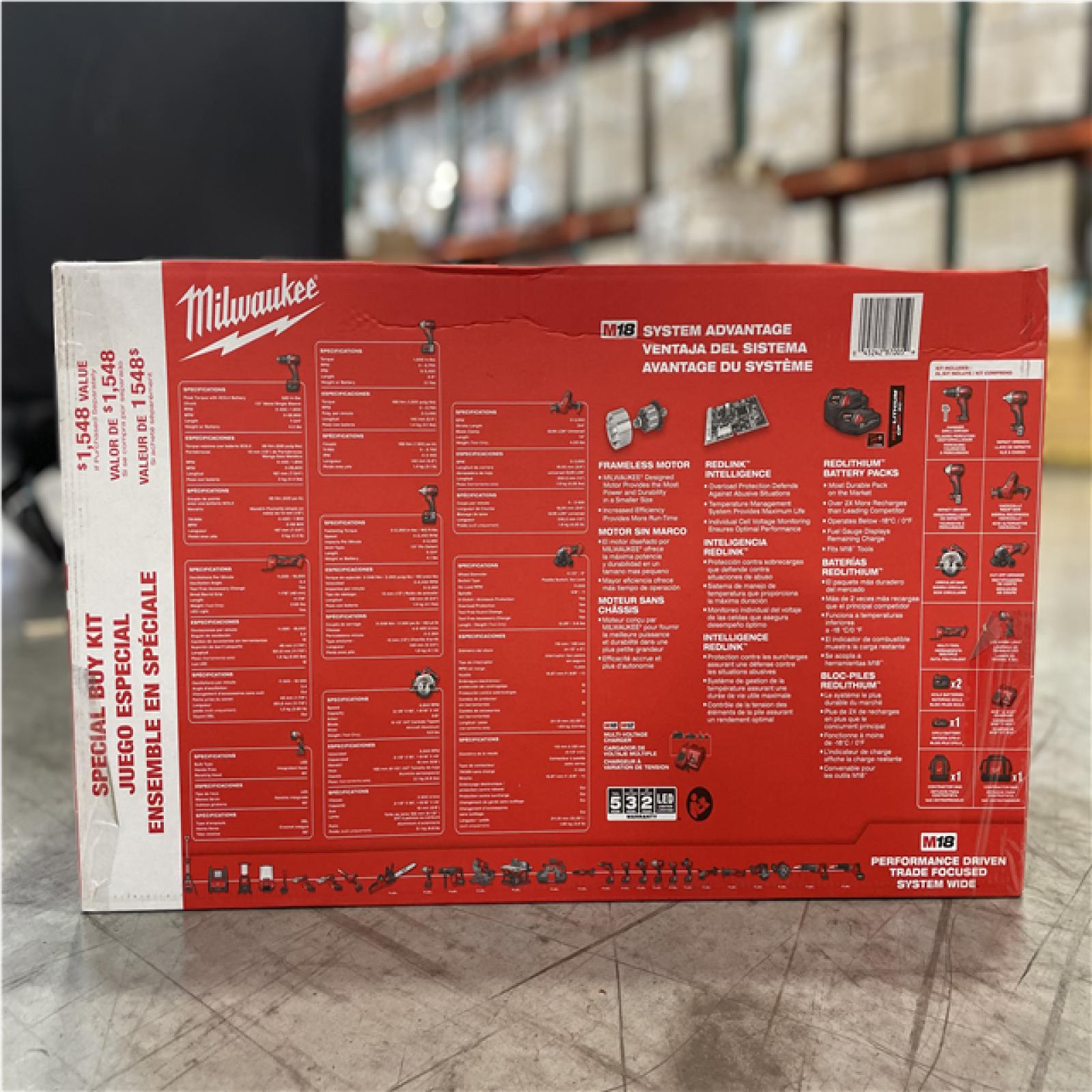 NEW! MILWAUKEE M18 8PC COMBO KIT