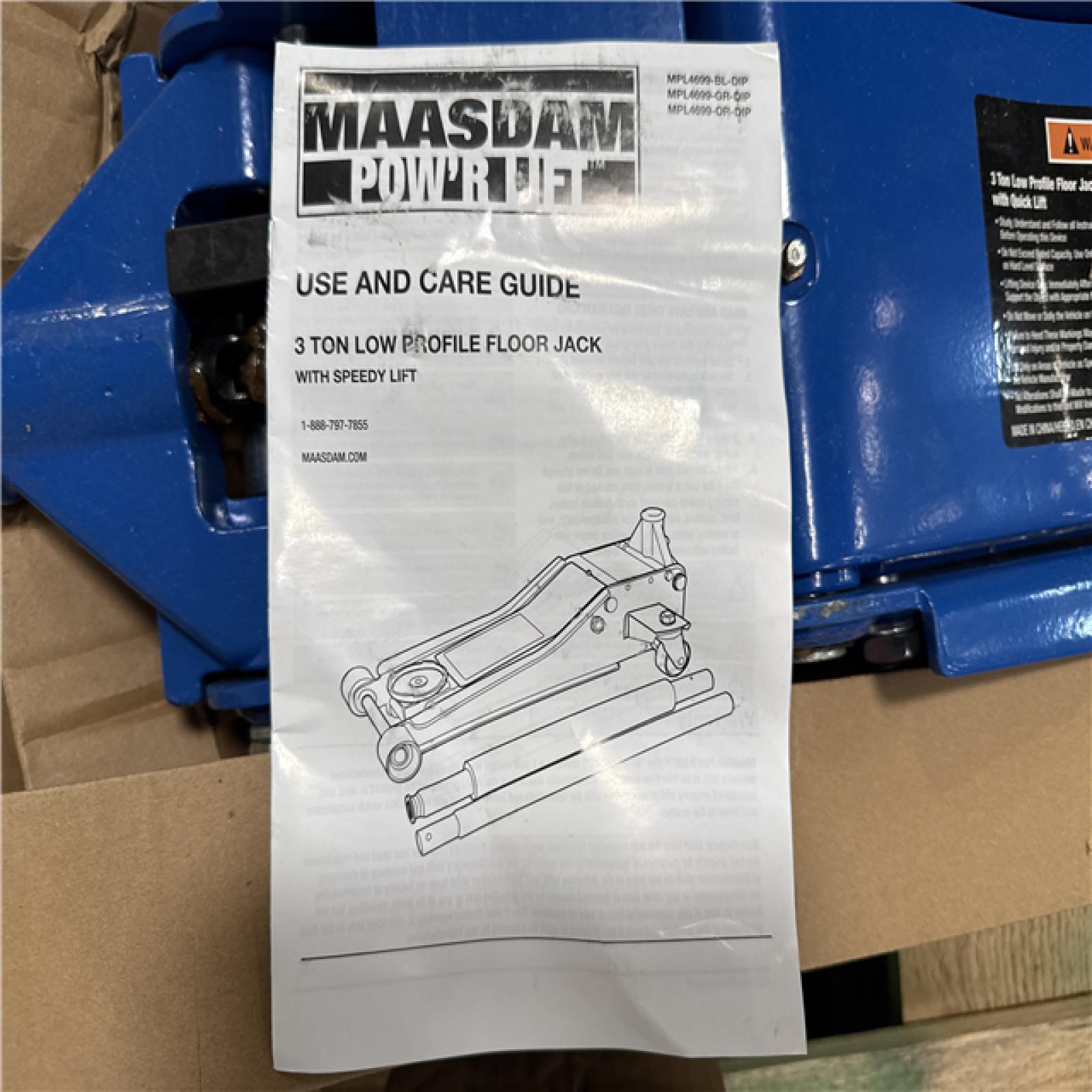 CALIFORNIA AS-IS Maasdam 3 Tom Low Profile Floor Jack