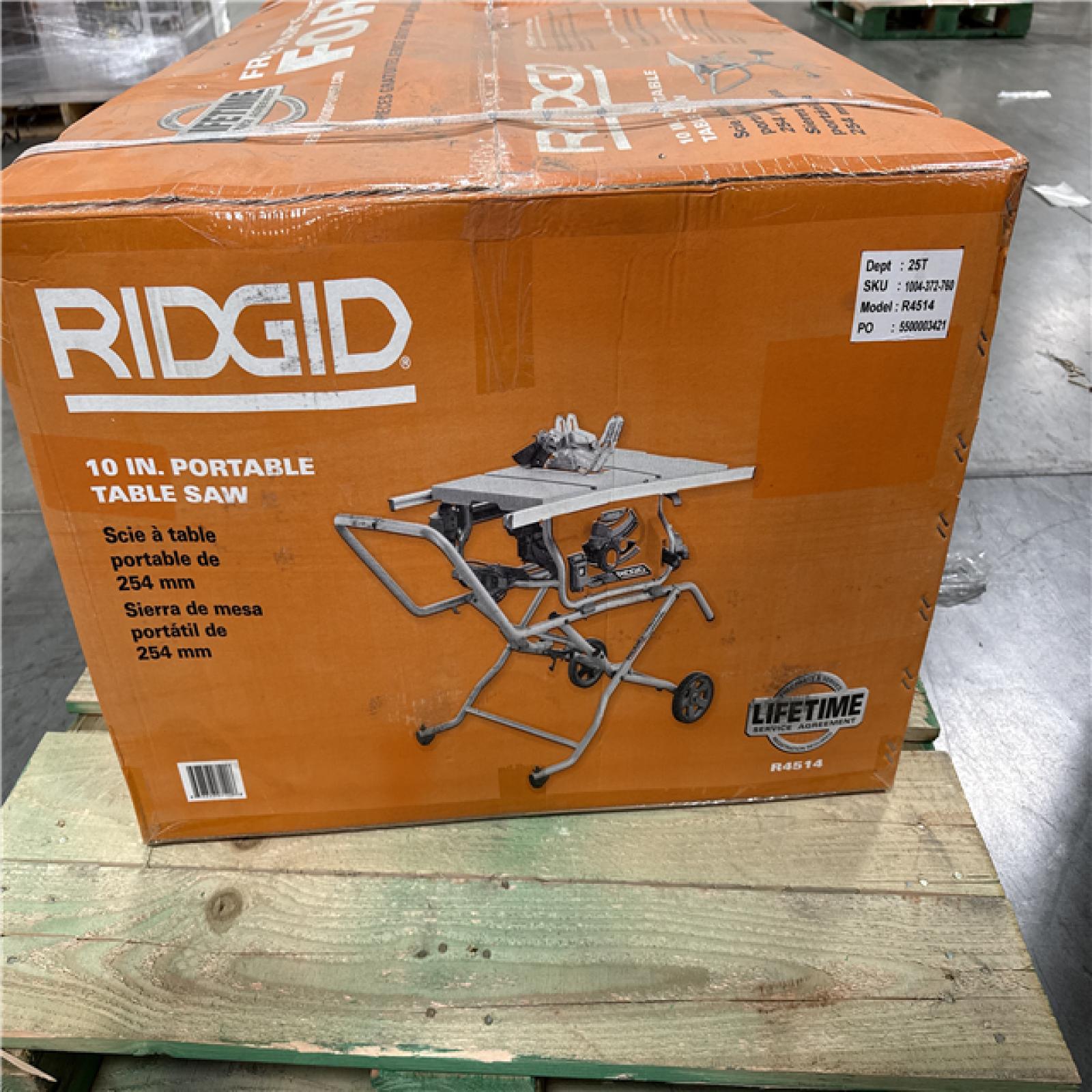 California NEW Sealed Box Ridgid 10 in. Portable Table Saw