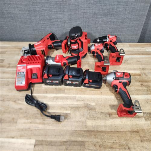 HOUSTON LOCATION - AS - IS Milwaukee 6 Tool Combo Kit W/ (3) Battery & Charger