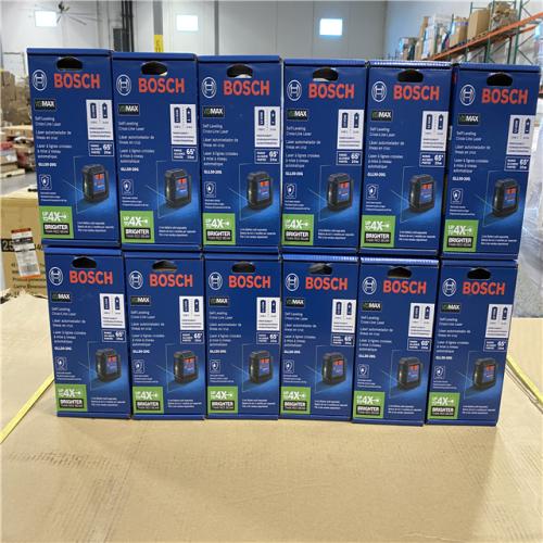 NEW! -Bosch Tool Corp GLL50-20G Cross-Line Laser 2 beam Self Leveling 65 ft. Green - (12 UNITS)