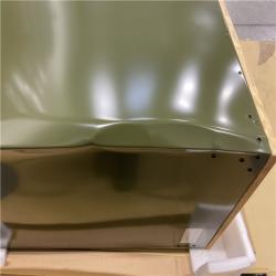 DALLAS LOCATION - Husky 46 in. W x 18.1 in. D 9-Drawer Army Green Mobile Workbench Cabinet with Solid Wood Top