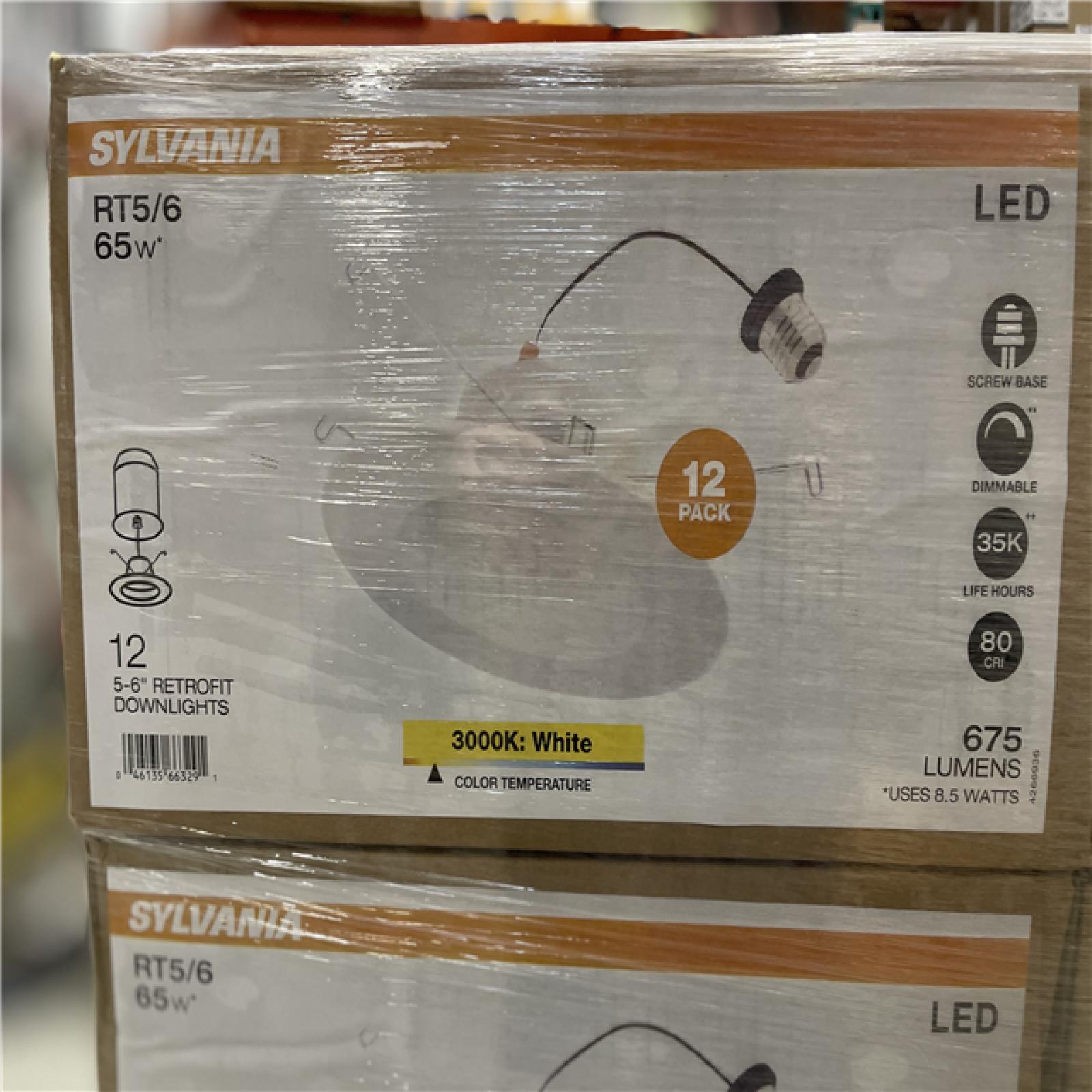 DALLAS LOCATION - NEW LEDVANCE Integrated LED 6 in. Retro Fit 3000K 675 Lumen Dimmable Recessed Light White  Wet Rated (12-Pack) (30 UNITS)