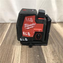 AS-IS Milwaukee Green 100 ft. Cross Line and Plumb Points Rechargeable Laser Level Kit