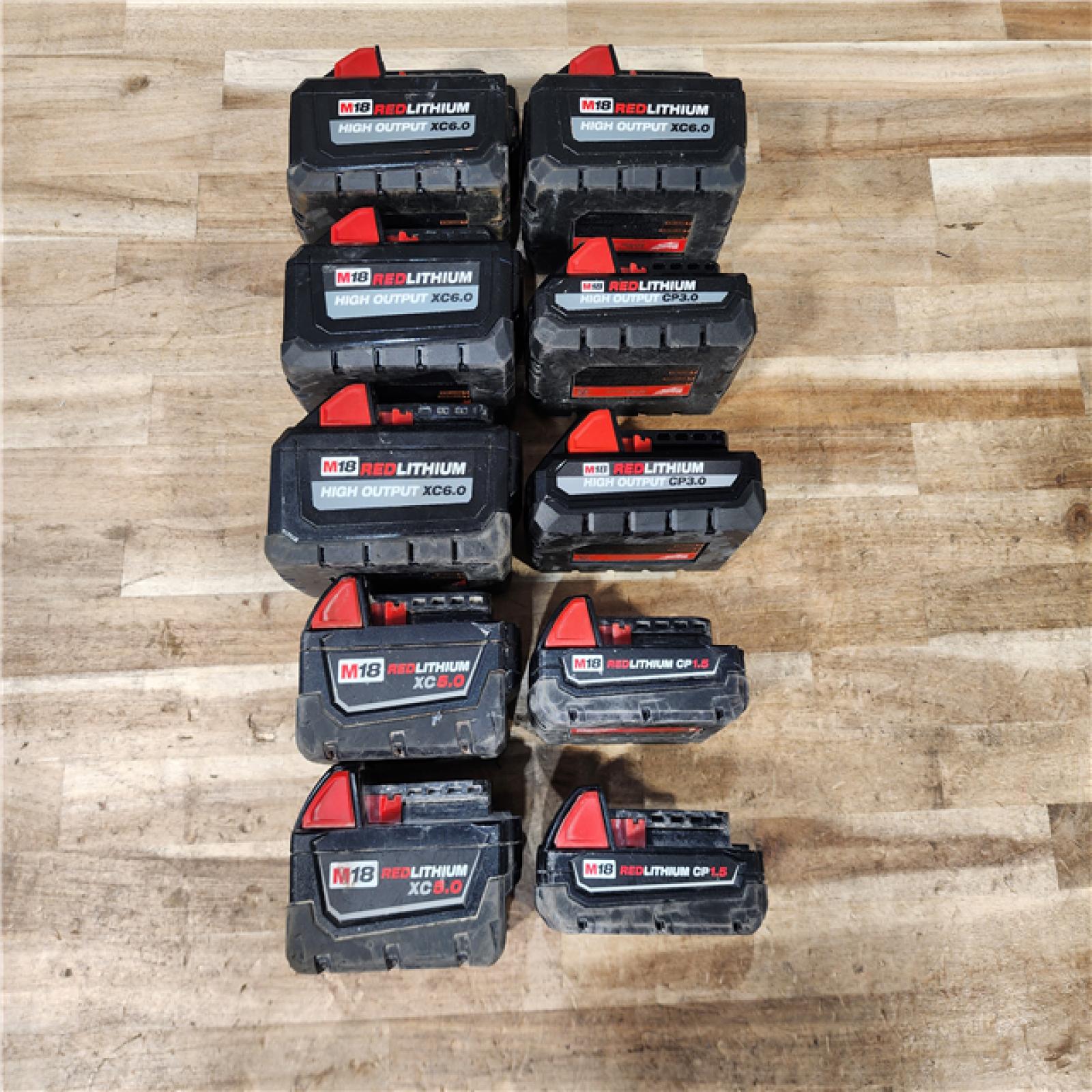 HOUSTON LOCATION - AS-IS MILWAUKEE BATTERY PACK QTY - 10