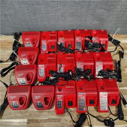 HOUSTON LOCATION - AS-IS MILWAUKEE BATTERY CHARGER PACK QTY - 16