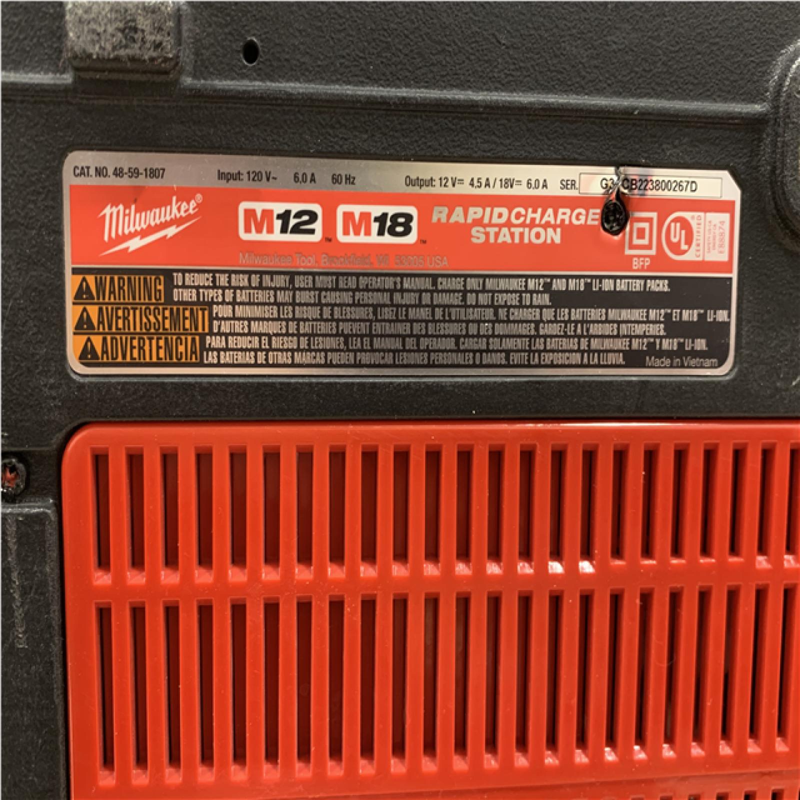 AS-IS Milwaukee 12-Volt/18-Volt Lithium-Ion Multi-Voltage 6-Port Sequential Rapid Battery Charger