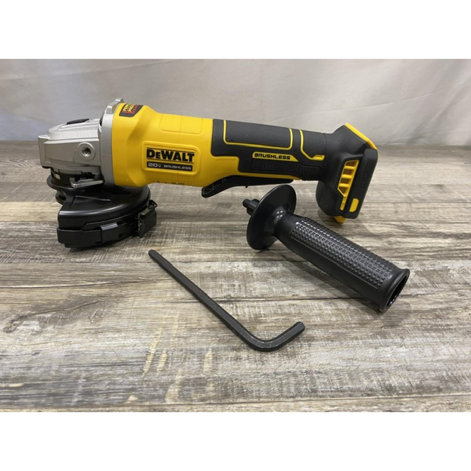 AS-IS DEWALT 20V MAX Cordless Brushless 4-1/2 in. Angle Grinder with Paddle Switch (Tool Only)