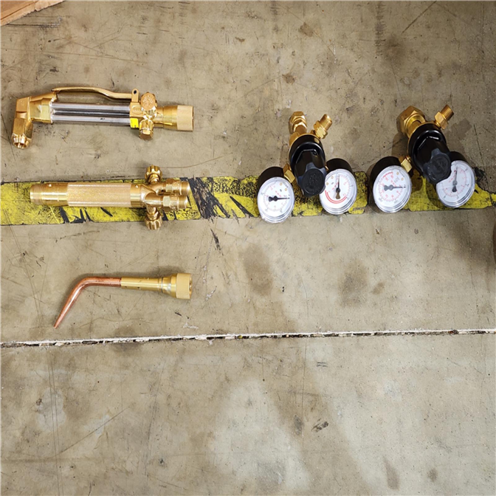 HOUSTON LOCATION - AS-IS Lincoln Electric Port-a-Torch Kit with Oxygen and Acetylene Tanks and 3/16 in. X 12 Ft. Hose for Cutting Welding and Brazing