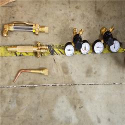 HOUSTON LOCATION - AS-IS Lincoln Electric Port-a-Torch Kit with Oxygen and Acetylene Tanks and 3/16 in. X 12 Ft. Hose for Cutting Welding and Brazing