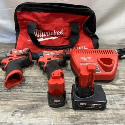 AS-IS Milwaukee FUEL 12-Volt Lithium-Ion Brushless Cordless Hammer Drill and Impact Driver Combo Kit
