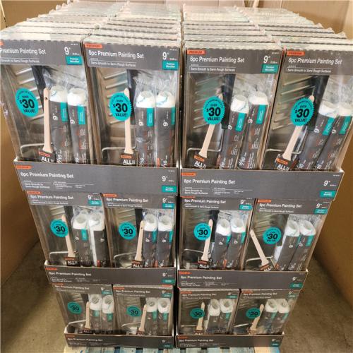 Phoenix NEW Premium Painting Set 6-Piece Metal Tray/Microfiber Paint Applicator Kit Pallet (120-Boxes)