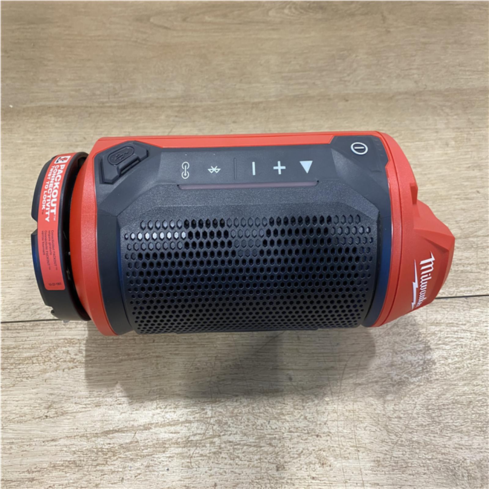 AS-IS - Milwaukee 12-Volt Lithium-Ion Cordless Bluetooth Jobsite Speaker with PACKOUT Compatibility Tool Only