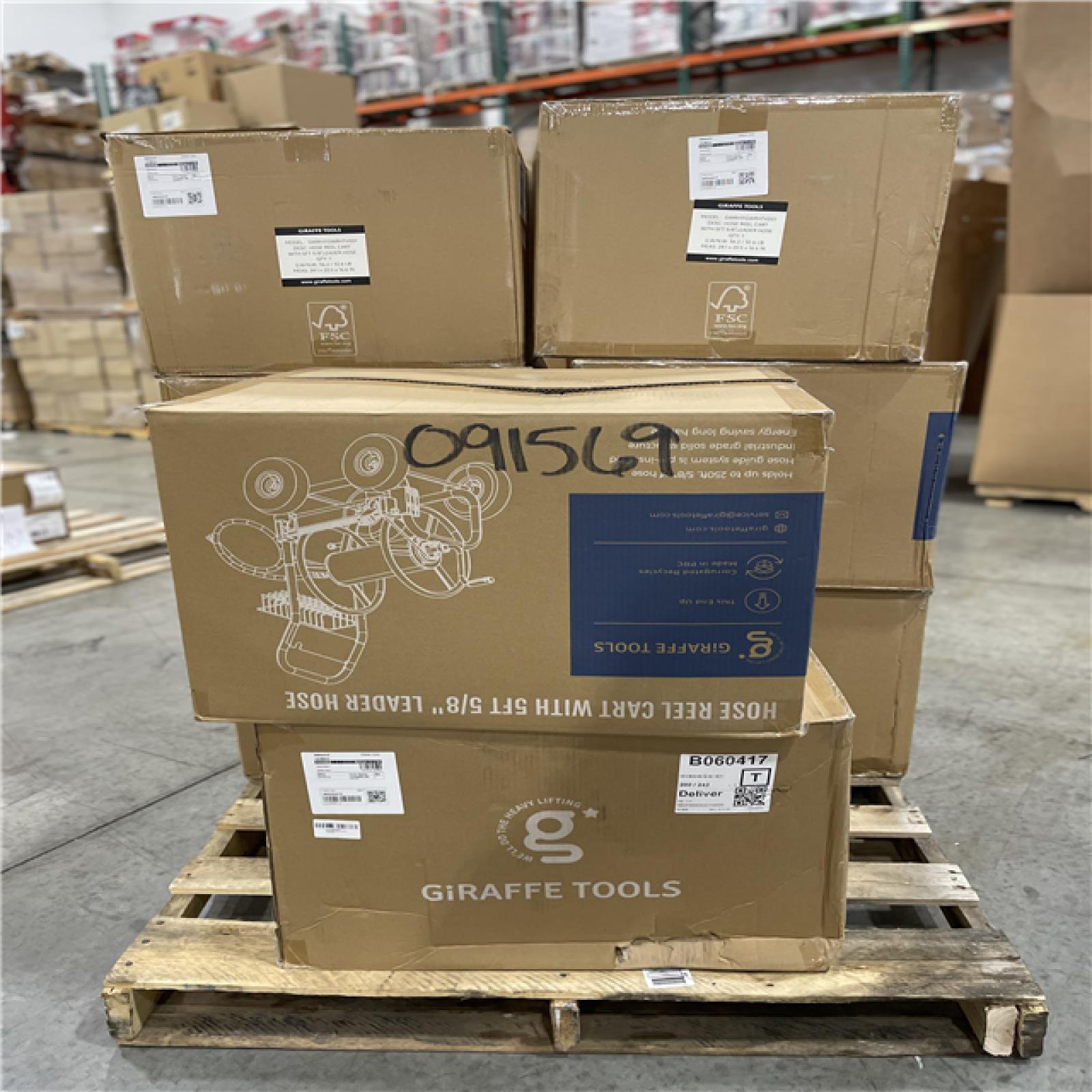 DALLAS LOCATION - GIRAFFE TOOLS HOSE REEL CART PALLET-(8 UNITS)