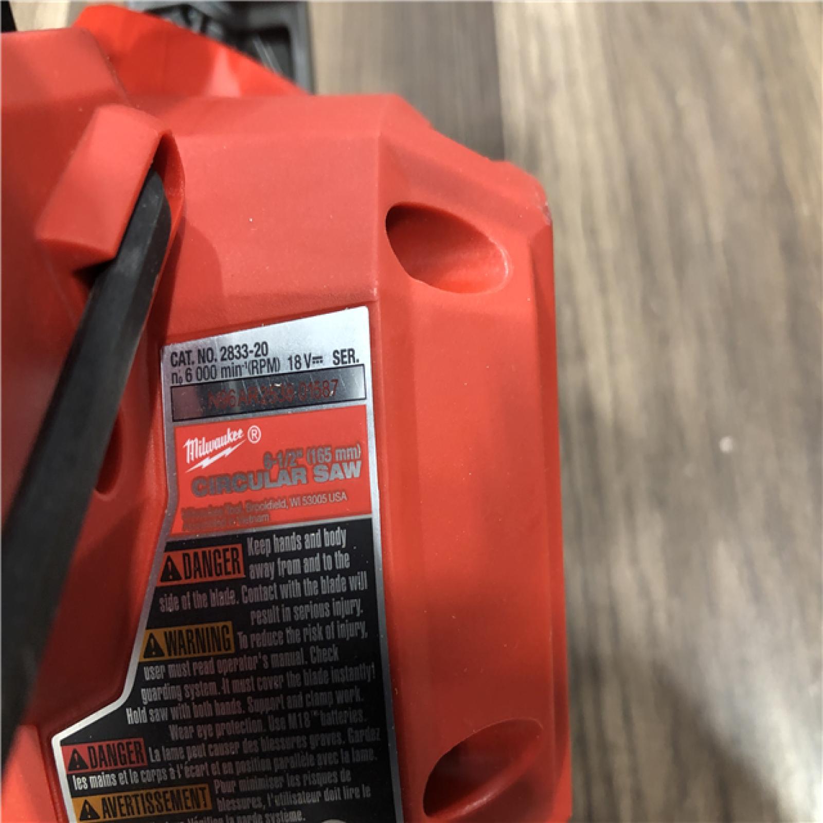 AS-IS Milwaukee  FUEL 18V Lithium-Ion Brushless Cordless 6-1/2 in. Circular Saw (Tool-Only)