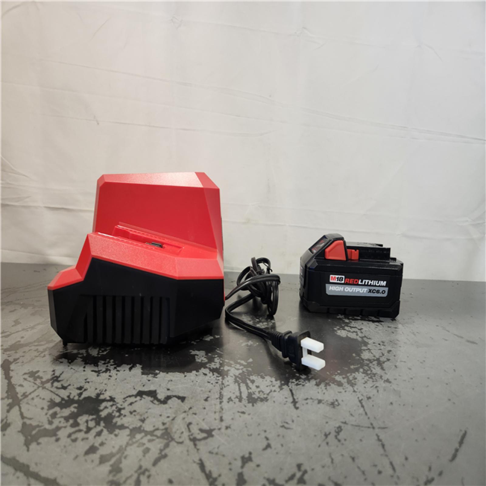 AS-IS- Milwaukee 18V Lithium-Ion REDLITHIUM FORGE 8.0 Ah Battery Pack with 18V Dual Bay Simultaneous Super Charger