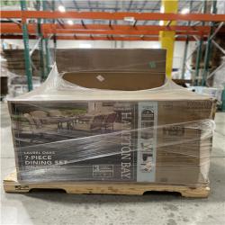 DALLAS LOCATION - HAMPTON BAY Laurel Oaks Dark Brown 7-Piece Metal Outdoor Dining Set