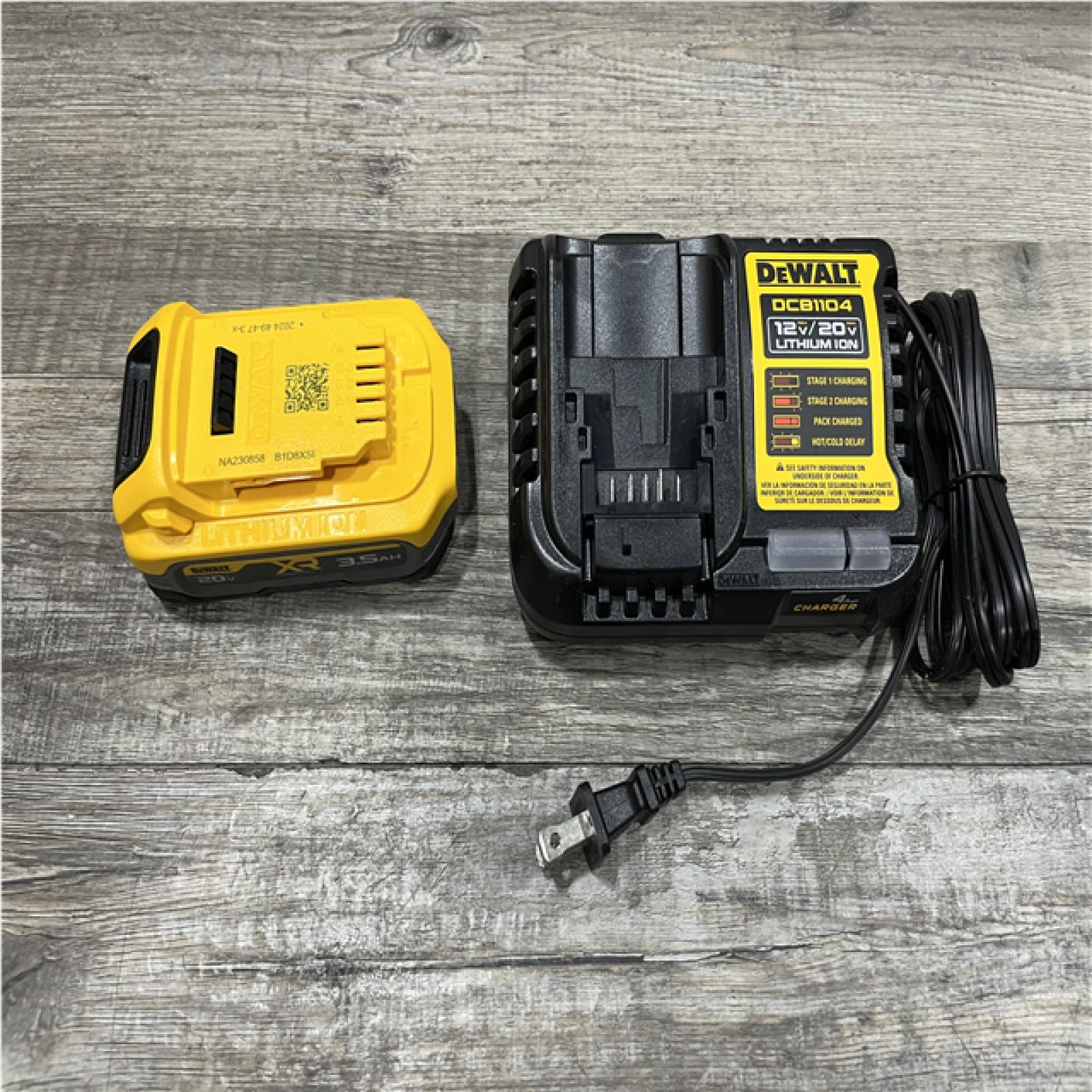AS-IS DEWALT 20V MAX XR POWERSTACK Lithium-Ion Battery Starter Kit with 3.5Ah Battery and Charger
