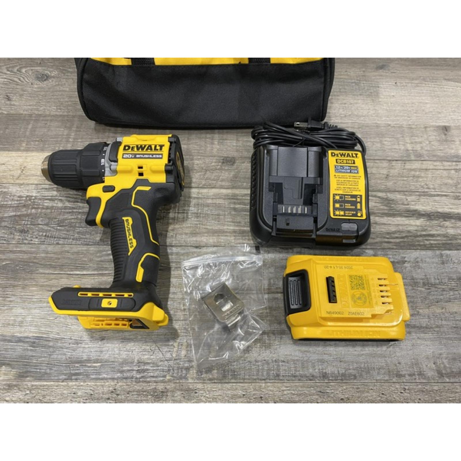 AS-IS DEWALT Atomic 20V Lithium-Ion Cordless Compact 1/2 in. Drill/Driver Kit