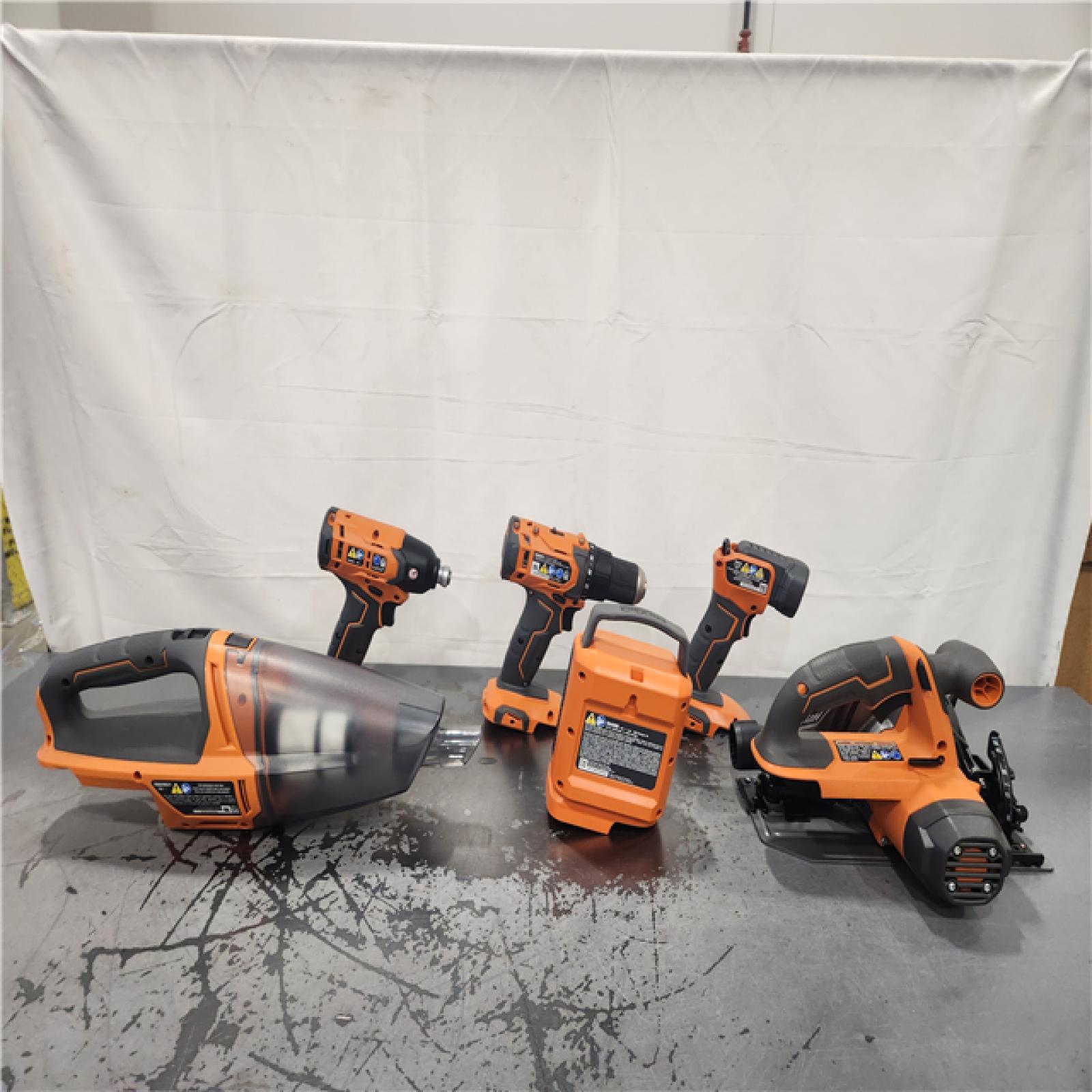 AS-IS- 18V Cordless 6-Tool Combo Kit with 2.0 Ah Battery  Charger  and Tool Bag