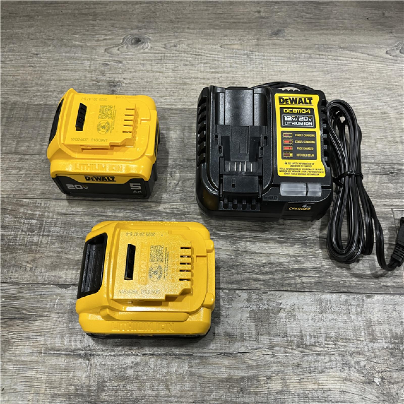 AS-IS DEWALT 20V MAX Lithium-Ion Starter Kit with 4.0 Ah and 5.0 Ah Batteries and Charger
