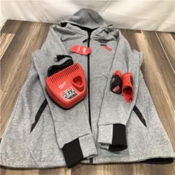 AS-IS Women's X-Large M12 12-Volt Lithium Ion Cordless Gray Heated Hooded Jacket Kit