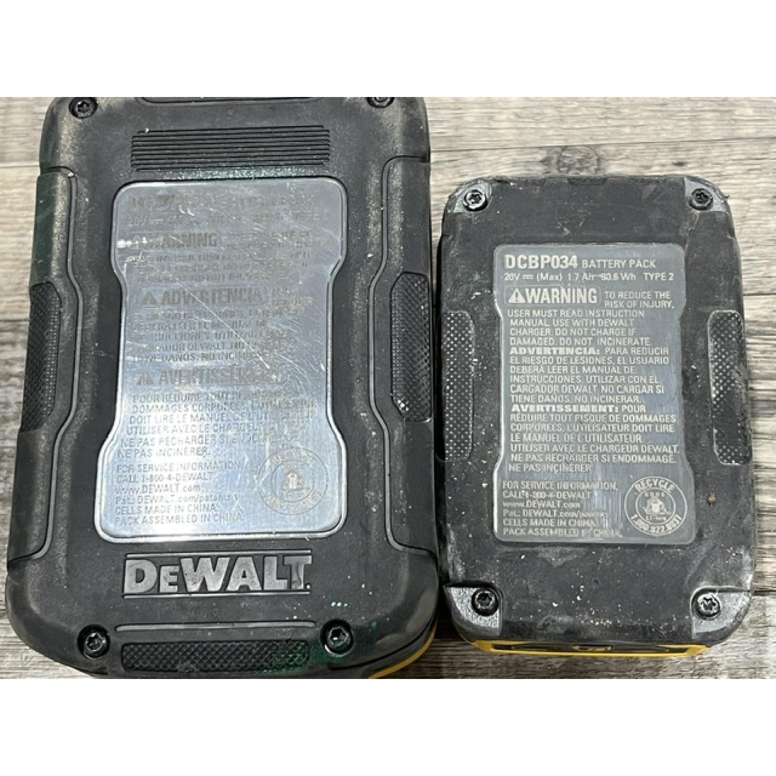 AS-IS DEWALT 20V MAX XR POWERSTACK Lithium-Ion Battery Starter Kit with 5.0Ah and 1.7Ah Batteries and Charger