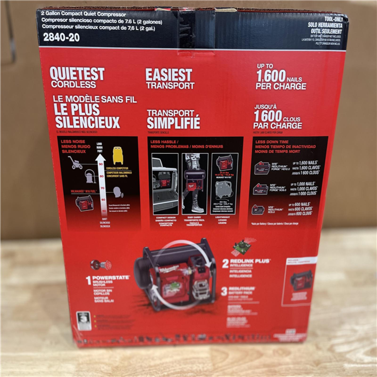 DALLAS LOCATION- LIKE NEW! Milwaukee M18 FUEL 18-Volt Lithium-Ion Brushless Cordless 2 Gal. Electric Compact Quiet Compressor (Tool-Only)