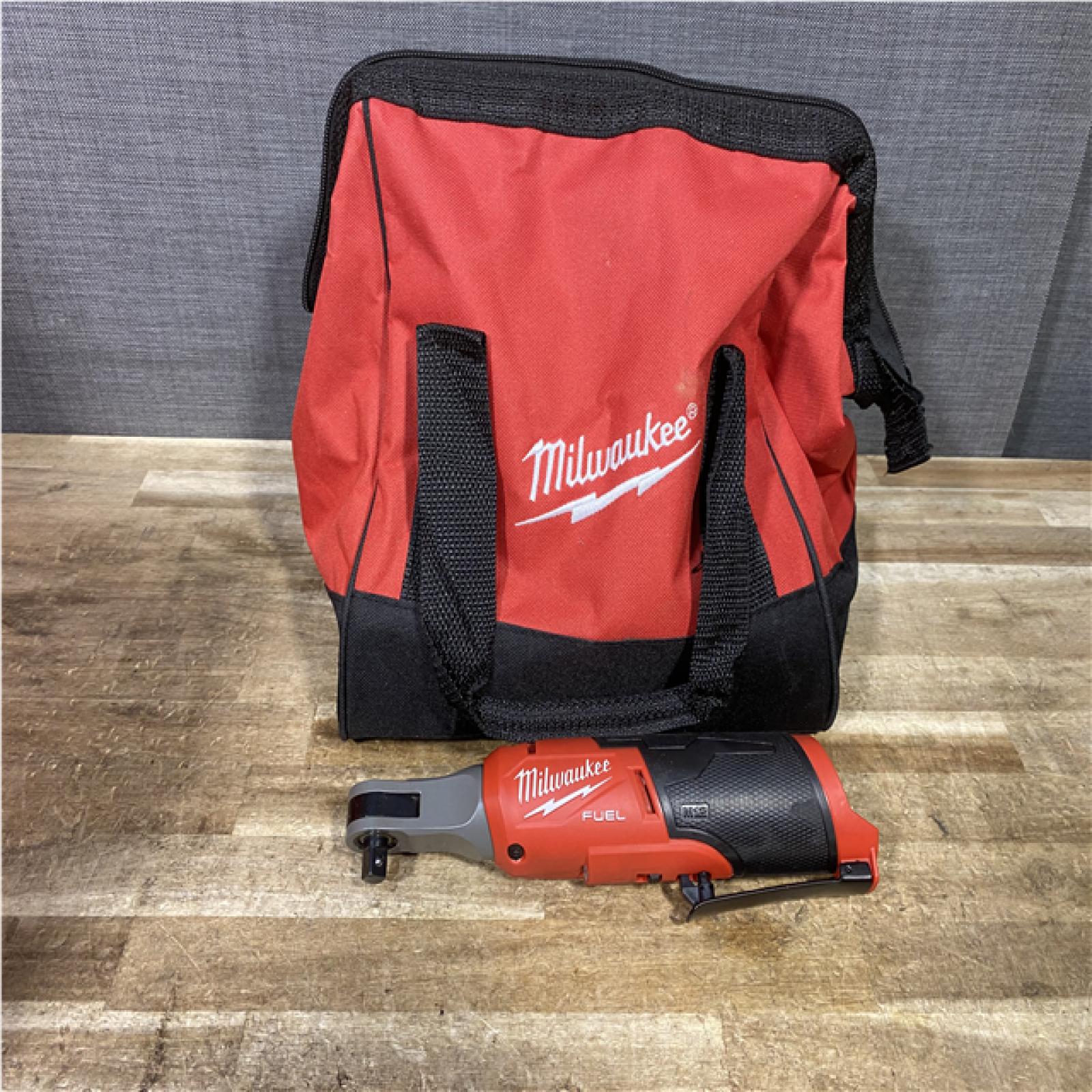 Houston Location AS-IS Milwaukee FUEL 12-Volt Lithium-Ion Brushless Cordless High Speed 3/8 in. Ratchet (Tool-Only)