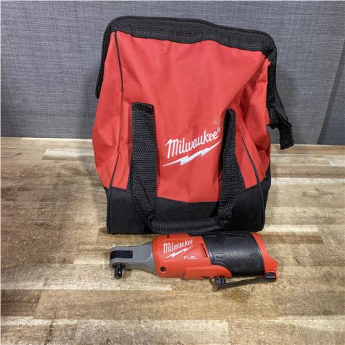 Houston Location AS-IS Milwaukee FUEL 12-Volt Lithium-Ion Brushless Cordless High Speed 3/8 in. Ratchet (Tool-Only)